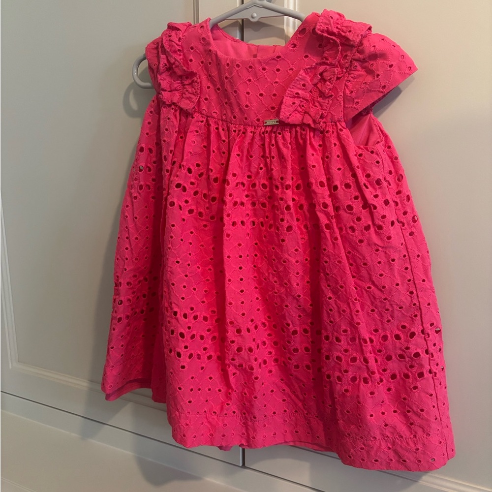 Mayoral Pink Eyelet Toddler Dress
